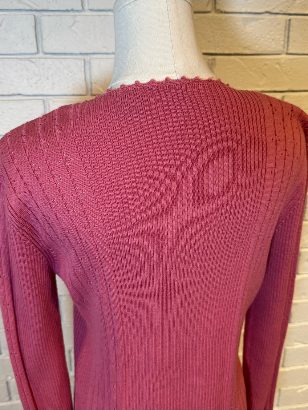 Vintage Y2K Tangents Pink Tie Front Cardigan Sweater Womens M - Picture 6 of 8